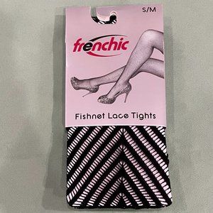 NWT Frenchic Black Fishnet Lace Tights S/M